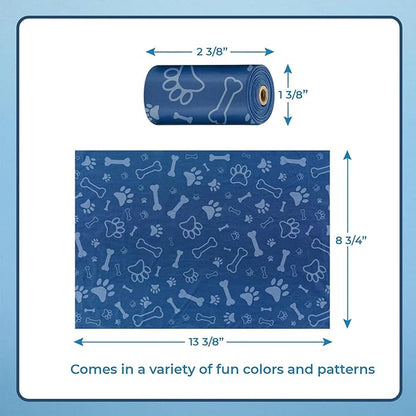 Best Pet Supplies Dog Poop Bags (150 Bags) for Waste Refuse Cleanup, Doggy Roll Replacements for Outdoor Puppy Walking and Travel, Leak Proof and Tear Resistant, Thick Plastic - Royal Blue