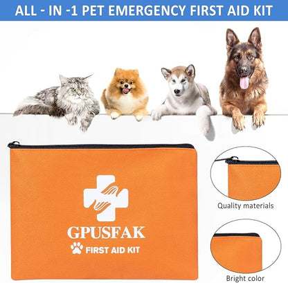 Pet First Aid Kit for Dogs &amp; Cats - Dog First Aid Kit Pet Emergency Kit with First Aid Supplies for Home Camping Hiking Traveling