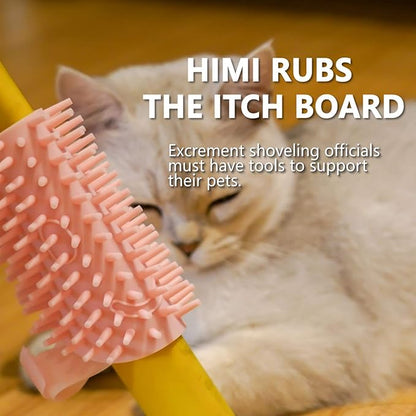 Cat Pet Self Grooming Comb Brush - Multi Functional Catnip Flavor Corner Massage Glove Tool for Kitten Puppy Relaxing, Extra Soft Silicone Pins Handy Hair Shedding Trimming