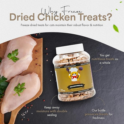 Freeze-Dried Chicken Liver Treats for Cats &amp; Dogs – 100% Human Grade, Single Ingredient, High-Protein, Healthy Snack – No Additives or Preservatives – 3.1oz - Inspected &amp; Tested in USA