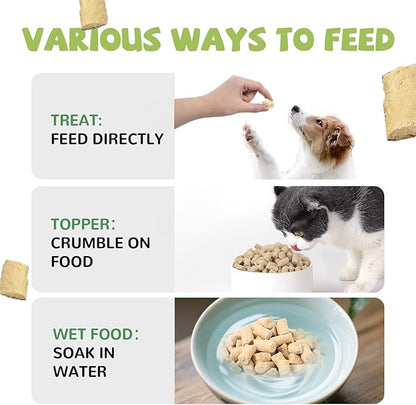 Freeze Dried Dog Treats,Chicken Breast&amp;Organs Recipe Raw Dog Food Topper, High Protein Freeze-Dried Food for Cats, Rawhide Free, Gluten&amp;Grain Free, 5.3oz