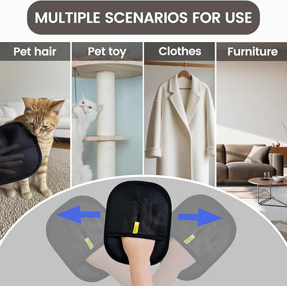 Pet Hair Remover Glove, Electrostatic Pet Hair Remover Glove,Cat &amp; Dog Grooming Glove, Upgraded Fur Removal Tool for Furniture, Carpet, Couch, Car Seat (3pcs)