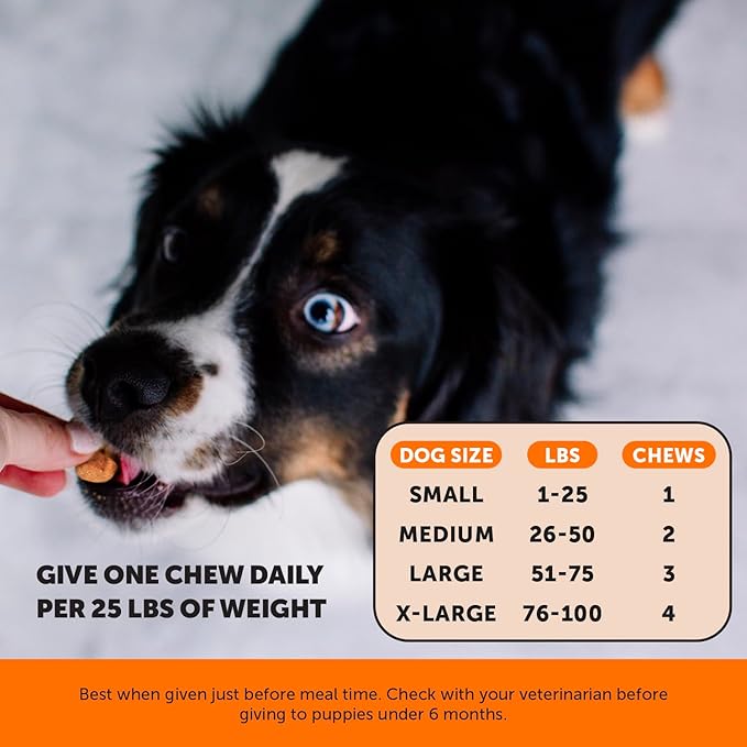 Hip &amp; Joint Turmeric Health - Joint Supplement for Dogs, Omega-3 Fish Oil, Turmeric to Support Overall Health &amp; Ease Stiffness - Advanced Pet Mobility Support - 90 Ct (Pumpkin)