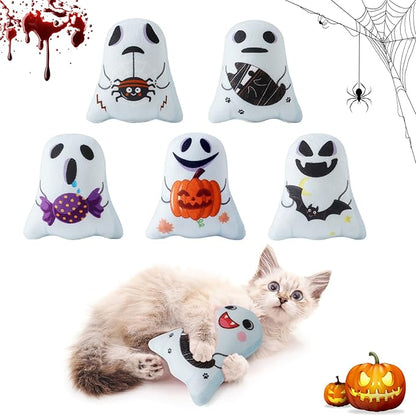 Dorakitten Catnip Toys Interactive Cat 5PCS Cats Chew Plush Ghost Toys &amp; Pet Stuffed Nip Pillow &amp; Kitten Best Kicker Toy Cute and Soft Teething Supplies for Moving Kitty Indoor