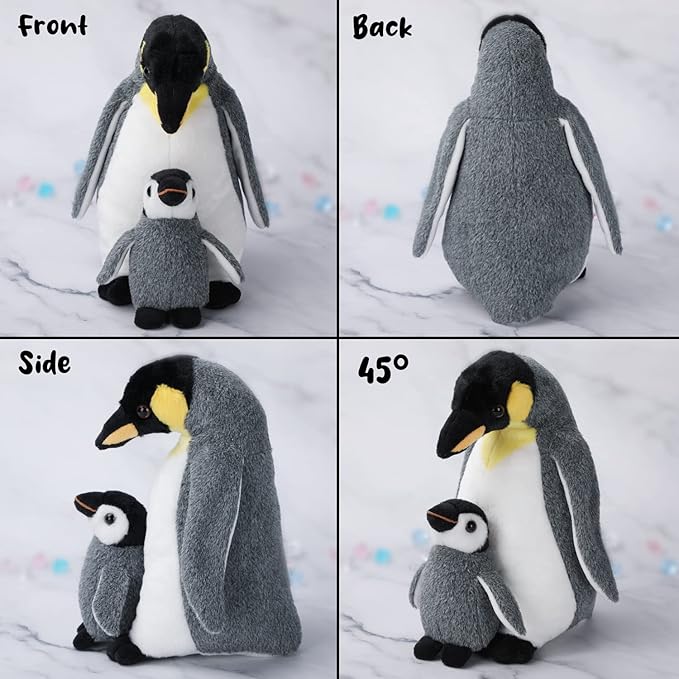 Penguin Family Plush Toy, Stuffed Animal Plushie Doll, Soft Fluffy Like Real Polar Animals Hugging Toy - Present for Every Age &amp; Occasion