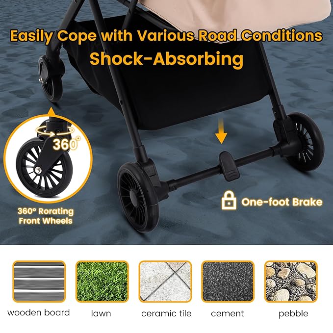 Foldable Dog Stroller - Lightweight Pet Stroller with One-Step Folding, No Assembly Required for Walking, Travel &amp; Shopping, Perfect for Small Dogs, Senior Pets &amp; Cats