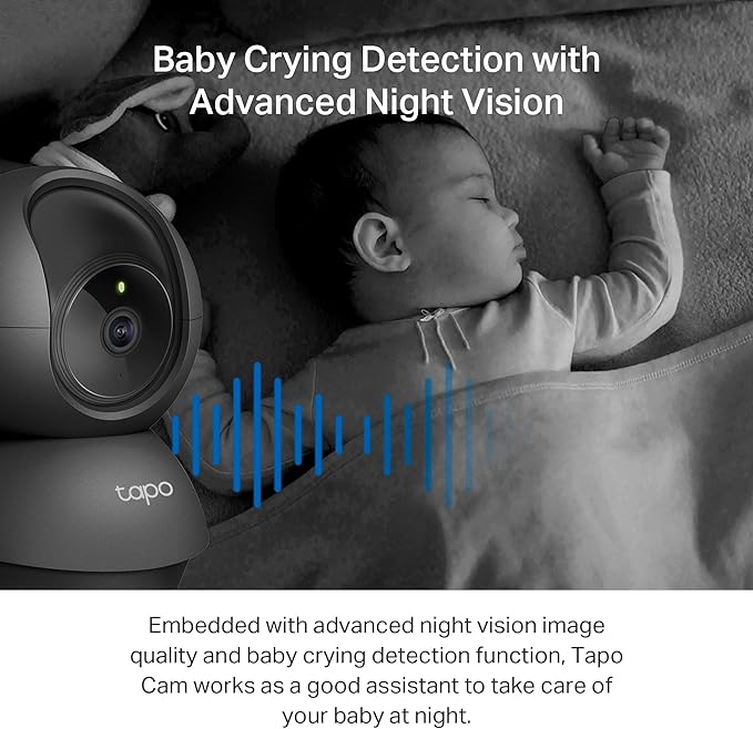 Tapo TP-Link 2K Pan/Tilt Indoor Security Camera for Baby Monitor, Pet Camera, Motion Detection &amp; Tracking, 2-Way Audio, Cloud &amp; SD Card Storage, Works w/Alexa &amp; Google Home, Black, C211(2-Pack)