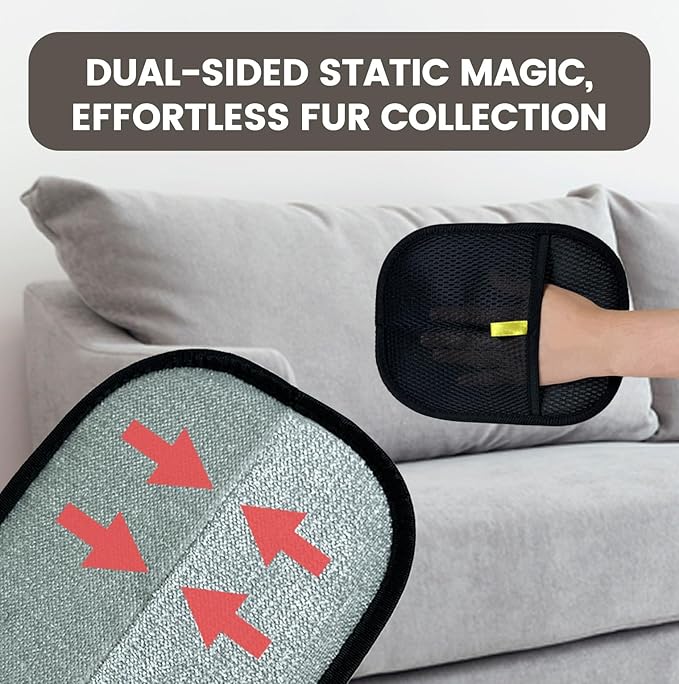 Pet Hair Remover Glove, Cat &amp; Dog Grooming Glove, Electrostatic Pet Hair Remover Glove,Upgraded Fur Removal Tool for Furniture, Carpet, Couch, Car Seat (1pc)