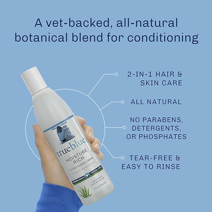TrueBlue Aloe &amp; Avocado Moisture-Rich Conditioning Dog Crème – Conditioner Cream for Dogs, Puppies - Deodorizing, Moisturizing, Tearless – Toxin Free, Natural Botanical Blend – 12 Fl. Oz.