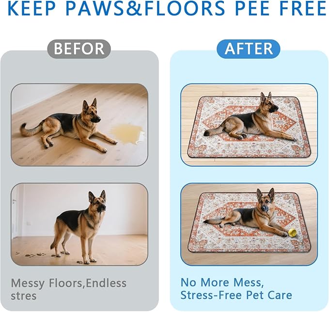 Washable Pee Pads for Dogs 2 Pack, Absorbent Reusable Puppy Pads Waterproof, Leakproof &amp; Non-Slip Whelping Pad, Potty Training Pads for Dogs Playpen Mat 48x48