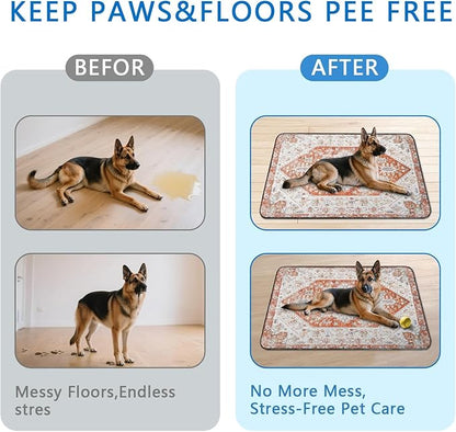 Washable Pee Pads for Dogs 2 Pack, Absorbent Reusable Puppy Pads Waterproof, Leakproof &amp; Non-Slip Whelping Pad, Potty Training Pads for Dogs Playpen Mat 48x48
