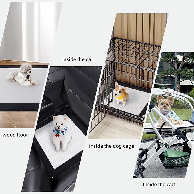 Dog Pee Pad Holder, Puppy Pad Holder, Oxford Cloth Material Soft &amp; Durable, 12 Magnetic Clips, Fits 22" x 22" Pad, Black