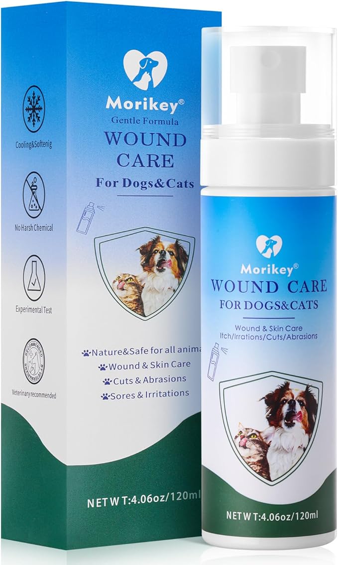 Pet Wound Care,Gentle Formula Wound Spray for Pets, Helps with Rashes,Itching,Skin Irritations, Hot Spots,Bites, Non-irritating for Relief &amp; Treatment,Safe for Dogs&amp;Cats,4.06OZ