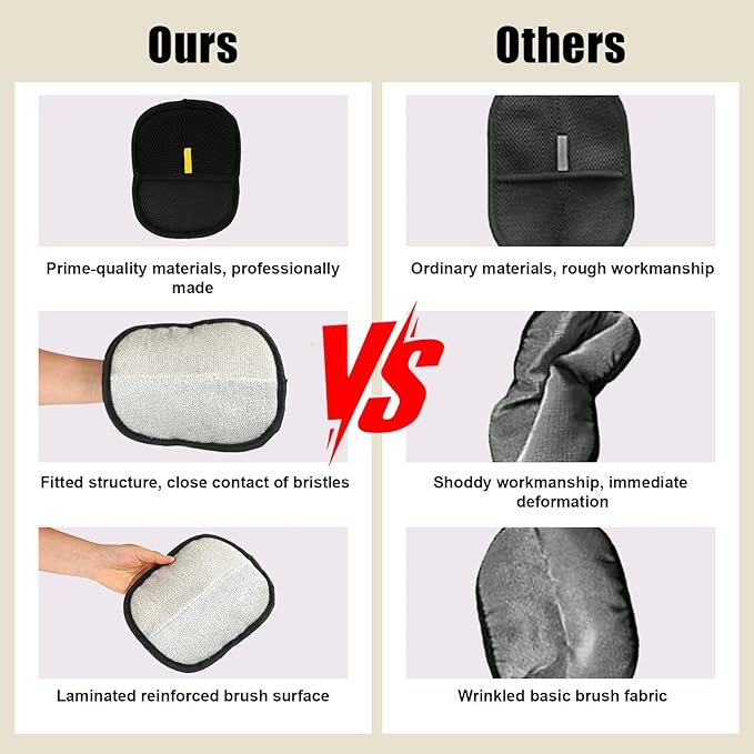 2pcs Pet Hair Removal Gloves, 2 Style Reusable Pet Hair Static Remover Mitt Glove for Cat Dog Sofa Furniture Carpet Curtain Bed Sheet Clothes Car Seat Cleaning Tool (Regular &amp; Five Finger Style)