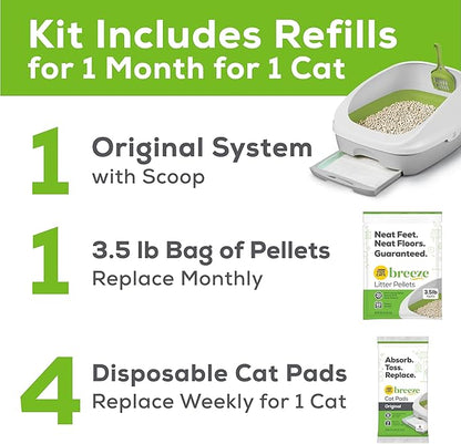 Purina Tidy Cats Non Clumping Litter System, Breeze XL All-in-One Odor Control &amp; Easy Clean Multi Cat Box - 18 lb. Box