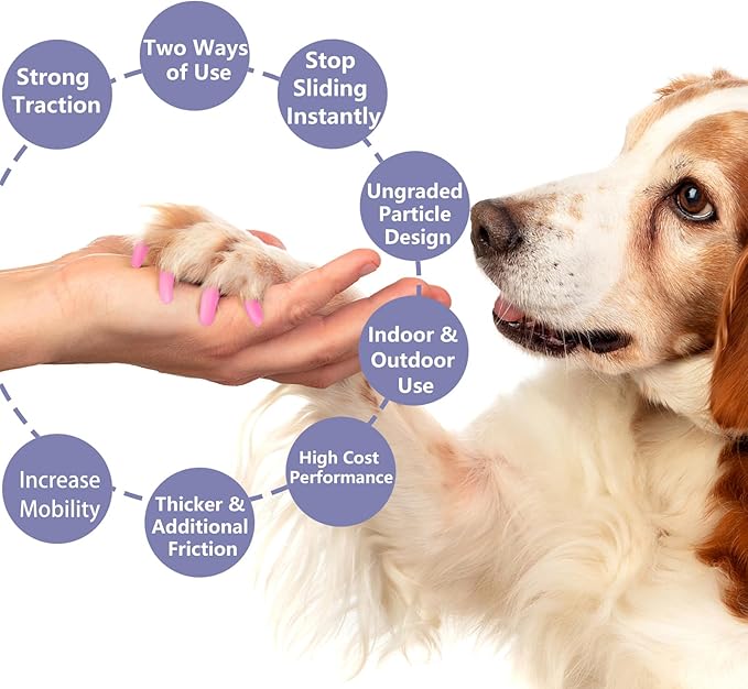 Nail Grippers for Dogs - Dog Anti Slip, Toe Grippers for Senior Dogs, Stop Sliding on Hardfloor, Two Ways of Use, Dog Paw Protector, Increase Traction, Reduce Pain &amp; Struggle (45PCS/Pack)