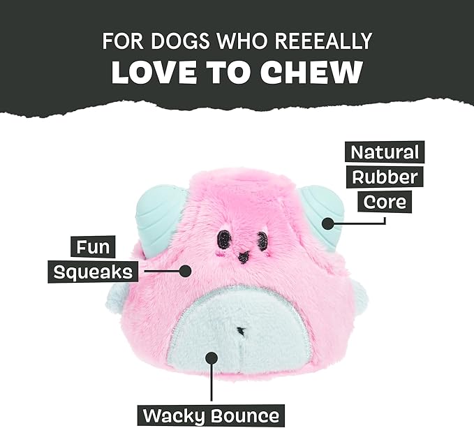 Barkbox Lover Beast Dog Toy for Aggressive Chewers | 2-in-1 Plush &amp; Rubber Dog Toy with Squeaker | Puppy Essentials &amp; Dog Toys to Keep Them Busy