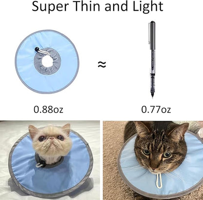 Waterproof Cat Recovery Collar, Adjustable Pet Cone Collar, Protective Cat Neck Cones to Stop Licking Wounds, Lightweight Kitten Cones After Surgery, Elizabethan E Collar for Cats, Small Dog, Puppy