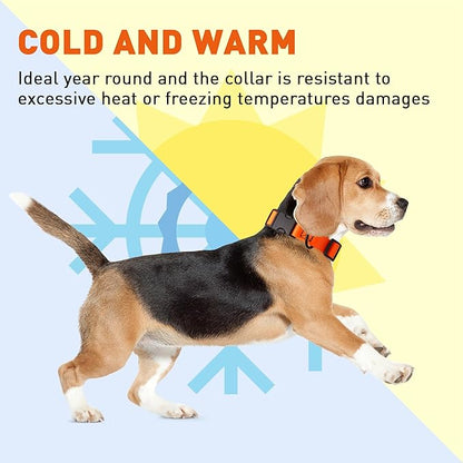 Dogline Biothane Waterproof Dog Collar with Quick Release Buckle Strong Coated Nylon Webbing with Odor- Proof for Easy Care Easy to Clean Fits Small Medium Large Dogs, Orange 5/8" W 9-14" L