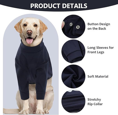 IDOMIK Dog Recovery Suit, Dog Surgery Recovery Suit Front Legs, Comfy Joint Leg Sleeves After Surgery, Elbow Braces Protector for Leg Injuries &amp; Joint Pain, Cone Collar Alternatives,Navy,M