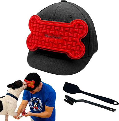 Distract-A-Hat ™ by Warren London - Dog Grooming Distraction Lick Hat for Nail Clipping and Grooming – Adjustable Fit with Adhesive Dog Lick Pad, Spreader &amp; Cleaning Brush Included