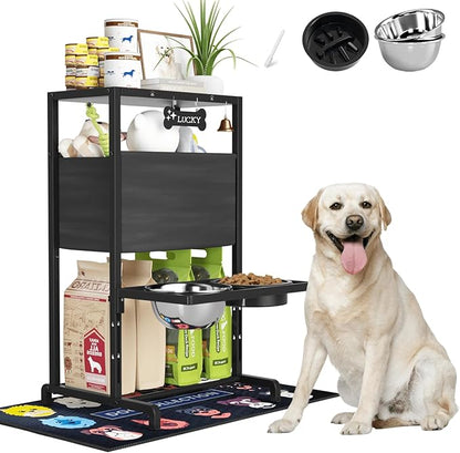 Elevated Dog Bowls, Height Adjustable Raised Dog Bowl Stand (4.5&