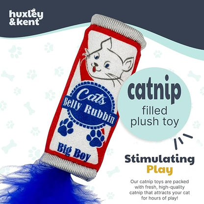 Huxley &amp; Kent Plush Cat Toy - Interactive Catnip Toy for Cats &amp; Kittens - Soft Kitty Toy with Crinkle &amp; Catnip - Fun Indoor Play Toy - Belly Rubbin
