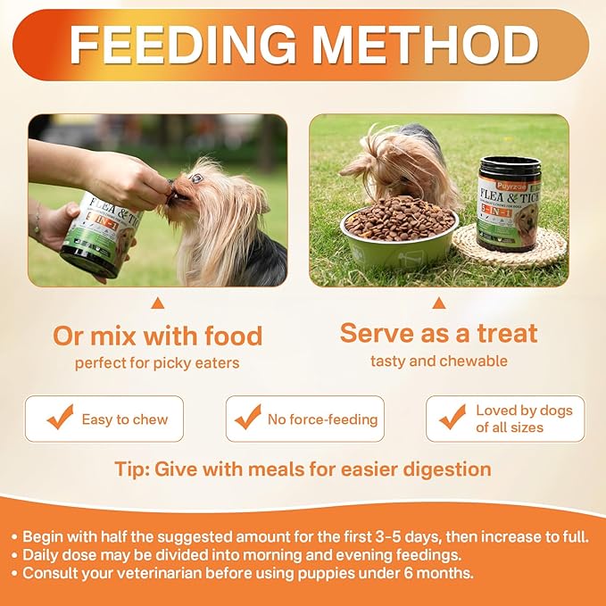 5-in-1 Dog Flea and Tick Treatment Chewable, Natural Flea and Tick Prevention for Dogs Chewable - Flea &amp; Tick | Hip &amp; Joint | Skin &amp; Coat | Immunity Support | Digestive for All Breeds &amp; Sizes