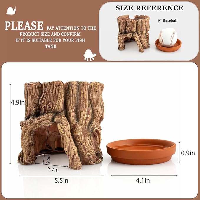 Reptile Hide Cave Resin – Moisture Keeping Reptile Shelter with Clay Water Basin for Leopard Gecko, Snake, Lizard, Amphibians – Humidifying Help Shedding &amp; Natural Habitat Design,2in1