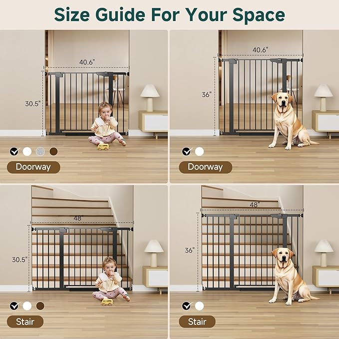 Cumbor 29.7-48" Baby Gate for Stairs, Mom&