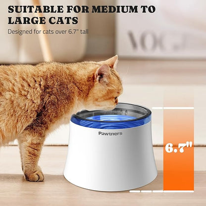 Cat Water Fountain with Vortex Filtration Design, 3.5L/123oz Water Dispenser for Large Medium Cats &amp; Small Dogs, Automatic No Spill Cat Water Bowl with Deep Drinking Area and Ultra-Quiet Pump