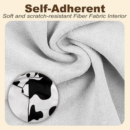Cat Grooming Wrap for Cutting Nails with Cat Nail Clipper, Self-Adherent Wrap for Ear Cleaning, Anti-Runaway/Scratch, Cat Swaddle Wrap for Calming, Cow White