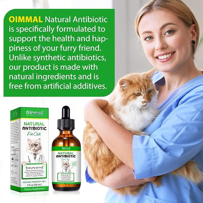 Antibiotics for Cats, Cat Antibiotics for Injections, Natural antibiotic for Cat Immune &amp; Allergy Relief, Cough Relief, Yeast Injection, UTI Treatments, Cats Antibiotics, 60ML