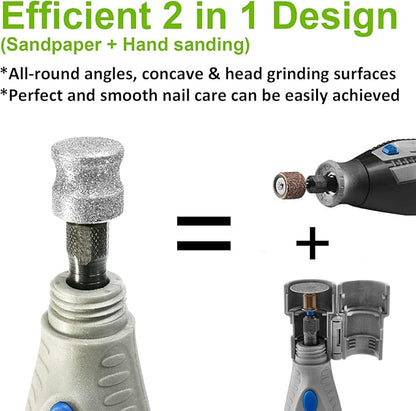 Jumbo Diamond Dremel Dog Nail Grinder Attachment, Diamond Dremel Bits Sanding Drums, Faster Dremel Diamond Bit for Dog Nails, 1/8&