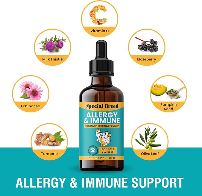 Special Breed Allergy &amp; Immune with Elderberry, Allergy Relief for Cats and Dogs, Anti Itch Treatment, Relief for Pet Allergies, Immune Support for Cat or Dog, 2 oz