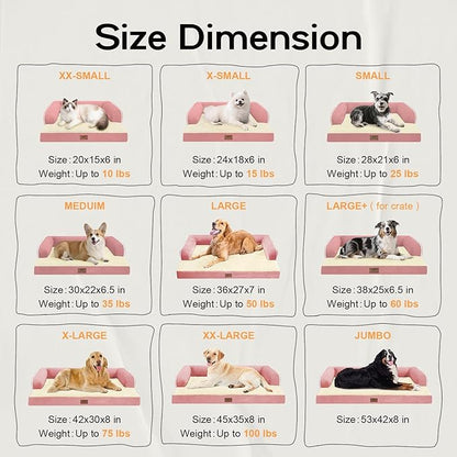 Small Dog Bed and Cat Sofa Waterproof Orthopedic Dog Beds for Small Dogs Cat Bed Comfy Pet Couch Sofa Beds with Washable Removable Cover &amp; Non-Slip Bottom