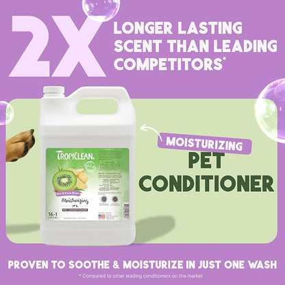TropiClean Dog Conditioner, Professional Detangling &amp; Moisturizing Conditioner, Puppy Safe, Made in the USA, Kiwi &amp; Cocoa Butter Scent, 1 Gallon