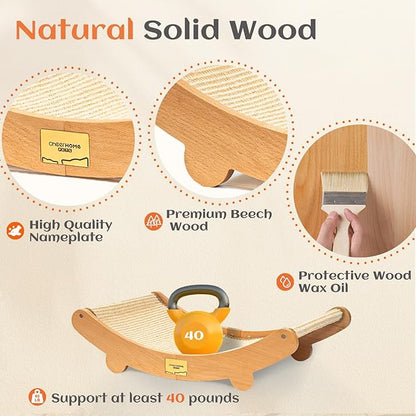 Sisal Cat Scratcher Bed for Indoor Cats Hammock for Scratching Pad Cat Chair Nartural Sisal Cat Scratch Post for Large Cat Scratcher Lounge(Large)