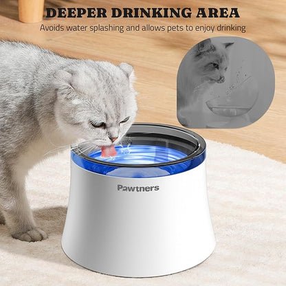 Cat Water Fountain with Vortex Filtration Design, 3.5L/123oz Water Dispenser for Large Medium Cats &amp; Small Dogs, Automatic No Spill Cat Water Bowl with Deep Drinking Area and Ultra-Quiet Pump