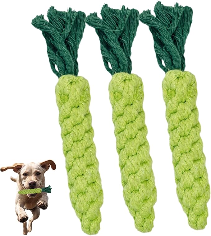 3PCS Green Woven Pet Chew Set, Dog Chew Accessories, Cat Interactive Chews, Safe &amp; Durable Braided Chews for Dogs, Cats &amp; More Pets