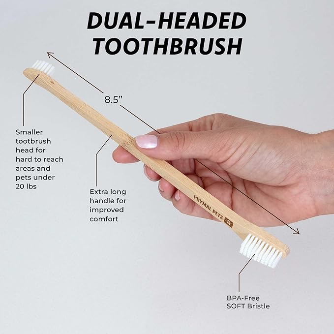 Dog Toothbrush I 4-Pack Two Sided Bamboo Toothbrush for Small and Large Dogs &amp; Cats I Soft Bristles Gentle for Easy Dog Teeth Brushing &amp; Dental Care