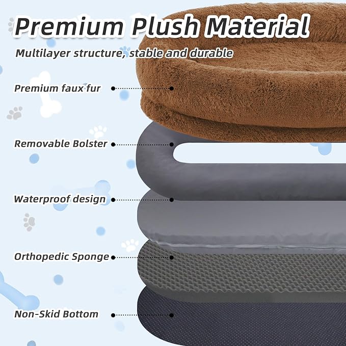 Human Dog Bed, Brown, 71&