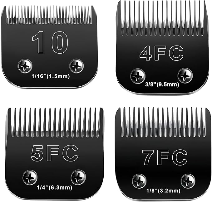 10 Blades Dog Grooming Blades Compatible with Andis/Oster A5/Wahl KM-10 Series Dog Clippers,Detachable Clipper Replacement Blade(4PCS-
