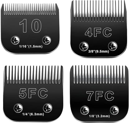 10 Blades Dog Grooming Blades Compatible with Andis/Oster A5/Wahl KM-10 Series Dog Clippers,Detachable Clipper Replacement Blade(4PCS-