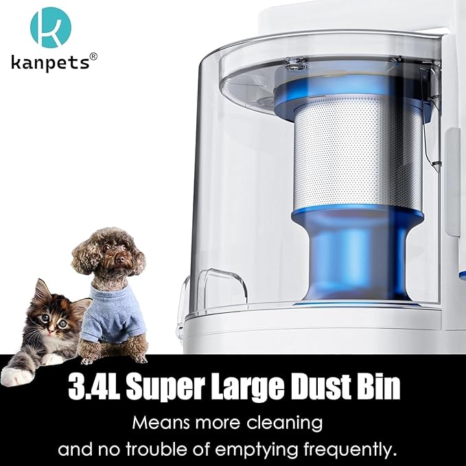 Pet Grooming Kit with 3.4L Oversized Vacuum Suction - 99% Pet Hair Removal - Professional Dog Clippers &amp; Shedding Tools for Cats, Teddy, Poodle, Golden Retrievers