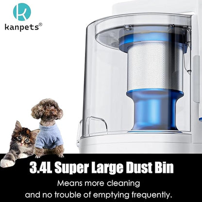 Pet Grooming Kit with 3.4L Oversized Vacuum Suction - 99% Pet Hair Removal - Professional Dog Clippers &amp; Shedding Tools for Cats, Teddy, Poodle, Golden Retrievers