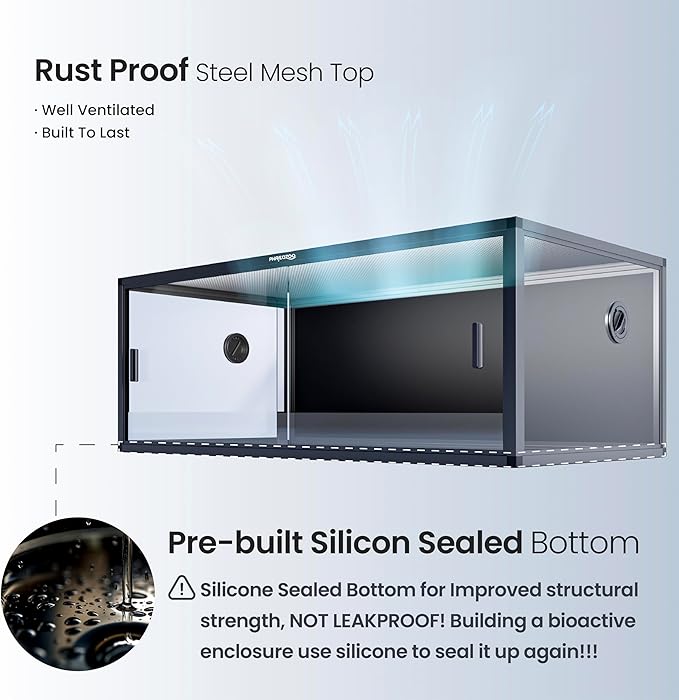 85 Gallon Reptile Tank, Front Opening Snake Tank for Easy Maintenance, Reptile Enclosure with Top Screen Ventilation 48&