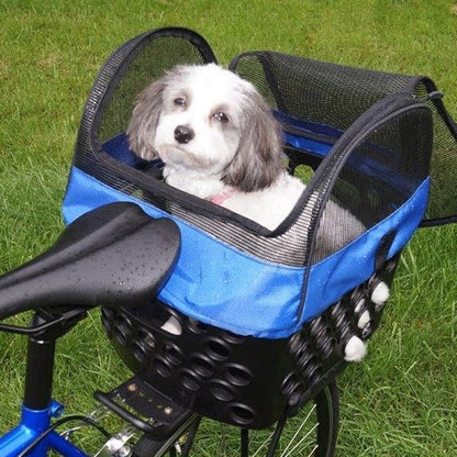 BiKASE Durable Dog Bike Basket &amp; Carrier, Rear Mount Pet Basket for Bikes with Super Comfort Mat and Cover, Ideal for Small Dogs and Cats up to 12 lbs