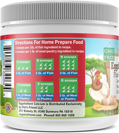 Calcium for Dogs and Cats - Fine Eggshell Powder - Strong Hip &amp; Joint Supplement for Dogs and Cats- Dietary Supplement - No Additives - Pet&