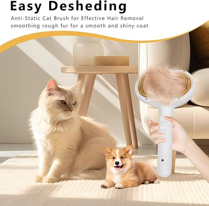 Pet Steam Brush for Dog &amp; Cat – 3-in-1 Spray Hair Removal Comb – Steam Brush for Shedding &amp; Grooming –Spritz Defur Comb–Includes Waterless Shampoo &amp; Eye Wipes